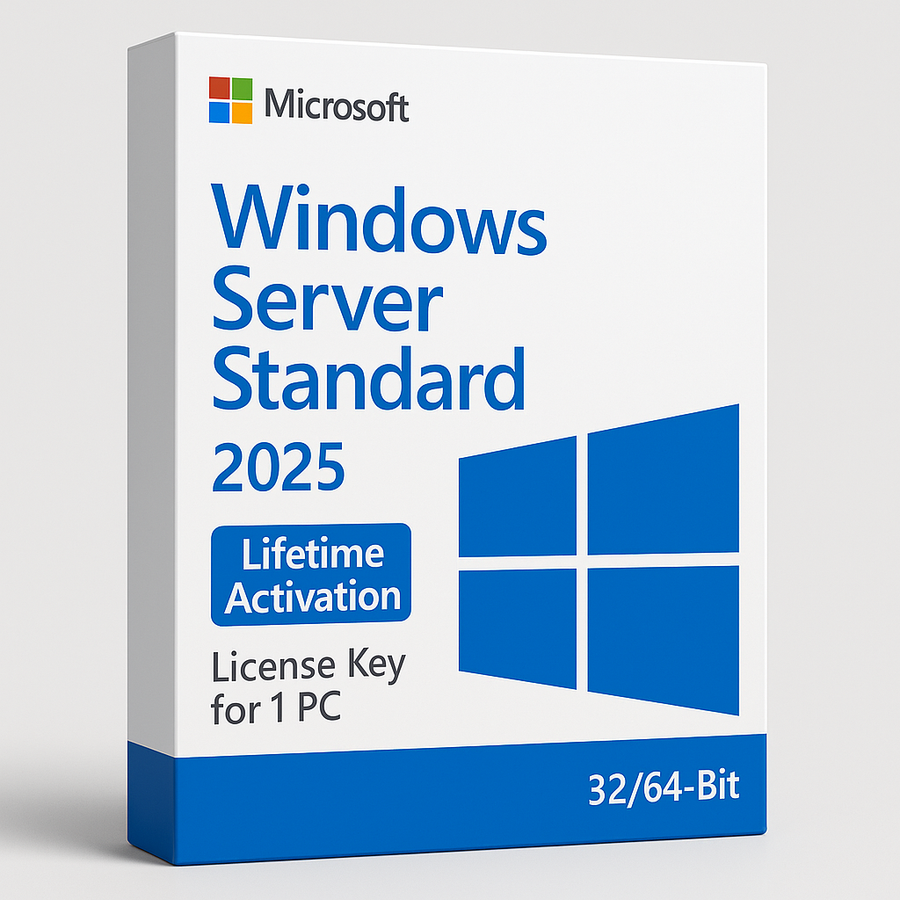Windows Server Standard 2025 Lifetime Activation License Key for 1 PC